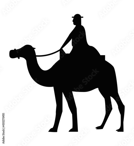 bedouin in camel silhouette