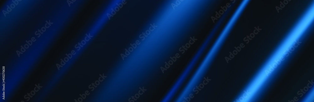 Dark blue silk fabric curtain background. Vector illustration.