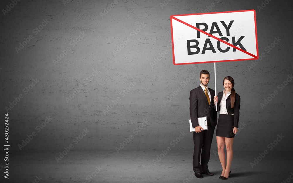 Obraz premium business person holding a traffic sign