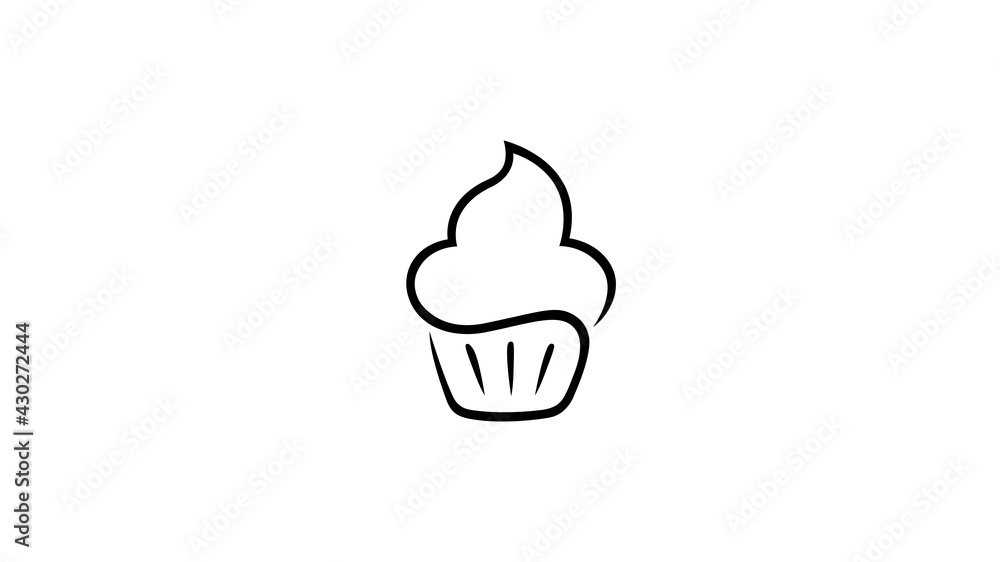 Creative Cake Cupcake Muffin Logo Vector Illustration
