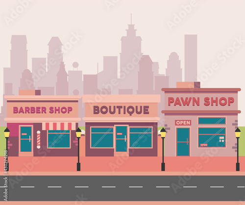 store buildings facades