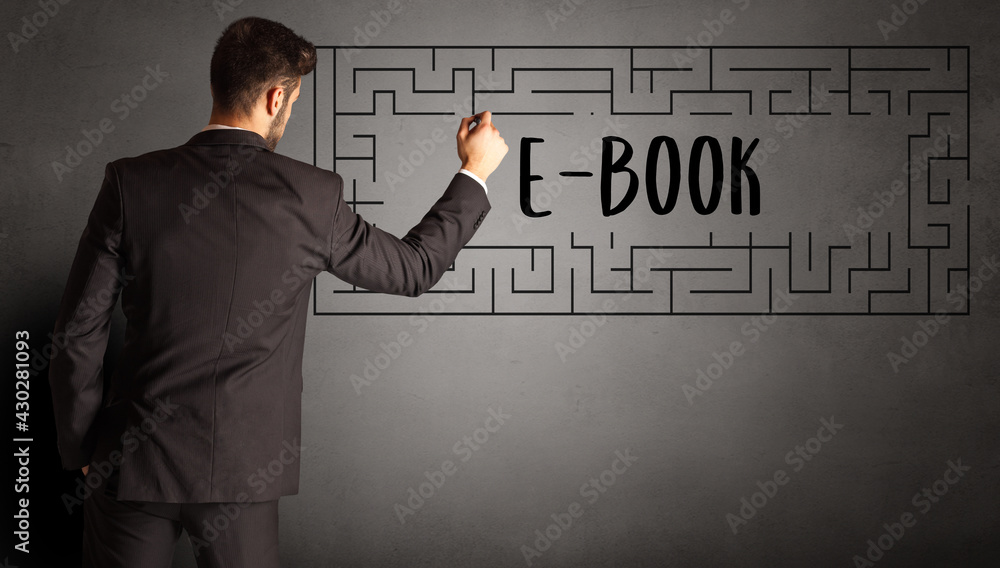 young businessman drawing maze concept young businessman drawing maze concept