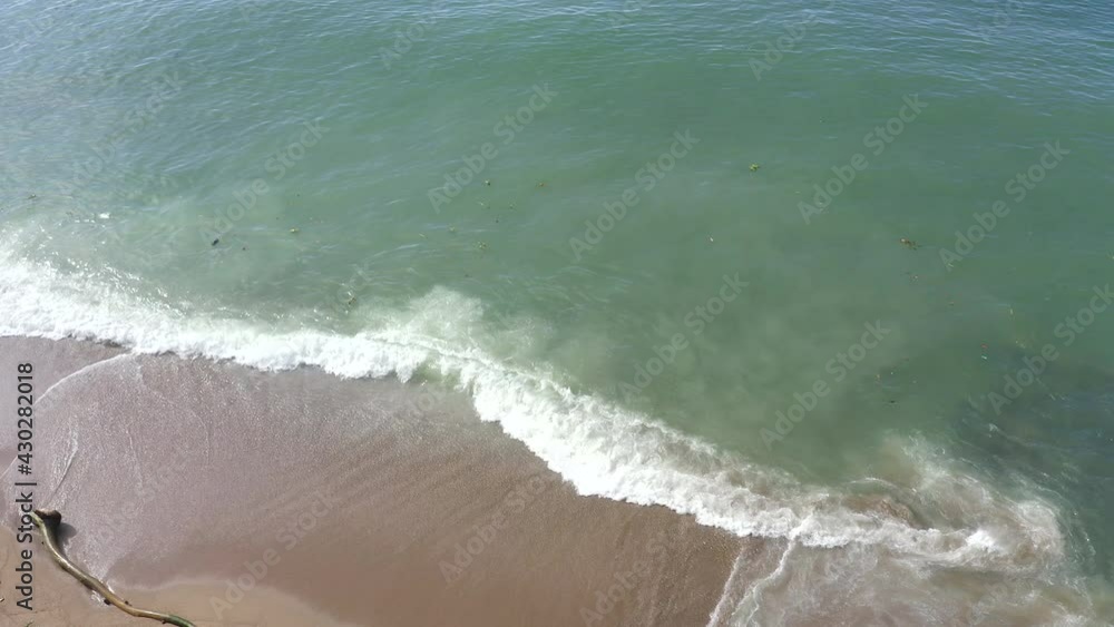 Aerial top down reverse over Montesinos Beach, Santo Domingo City Aerial top down reverse over Montesinos Beach, Santo Domingo City