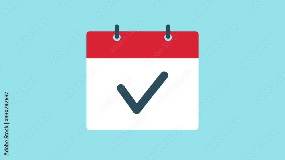 animation of calendar line icon with check mark sign. Video 4K
animation of calendar line icon with check mark sign. Video 4K