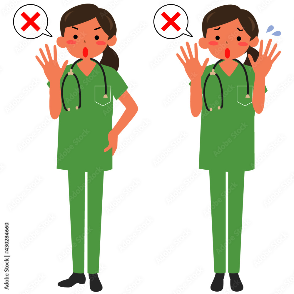 制止する女性医師