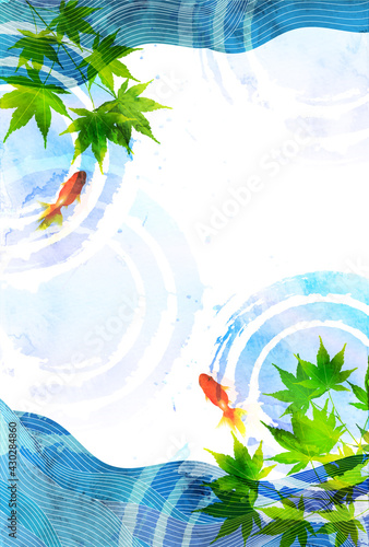 金魚　暑中見舞い　和柄　背景