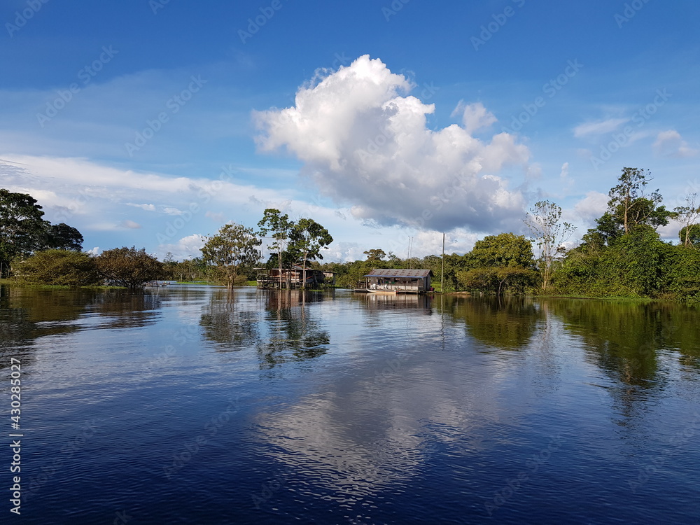 Nature impressions of a trip by boat from Mamori to Manaus over the rivers Mamori, Rio Araça, Rio Solimões and Rio Negro on April 25, 2021