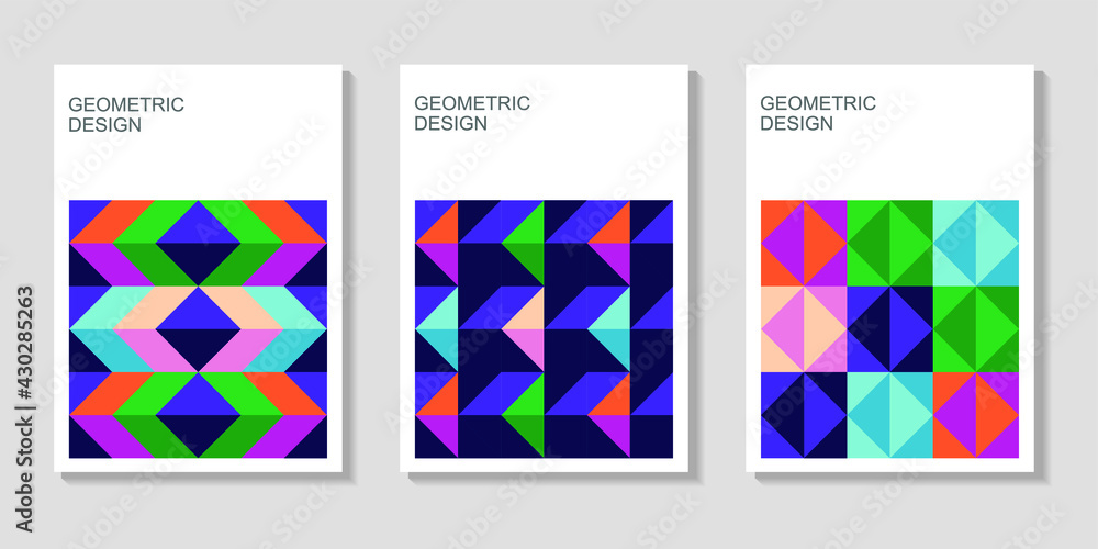 colorful pop art geometric vector designs. Modern abstract background for art template design, cover,front page, mockup, brochure, poster, banner,  booklet, print, flyer, book, blank, card,  A4