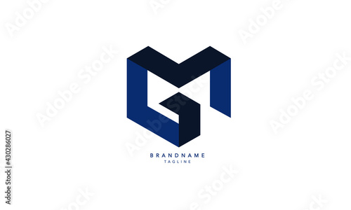 Alphabet letters Initials Monogram logo MG, GM, M and G