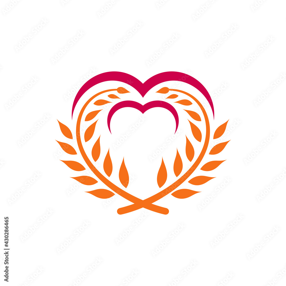Love wheat logo template suitable for food icon, rice label, organic product, health nutrition, foodstuffs, agriculture and others Love wheat logo template suitable for food icon, rice label, organic product, health nutrition, foodstuffs, agriculture and others