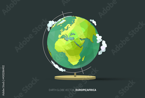 Europe and Africa of the Globe Earth vector.