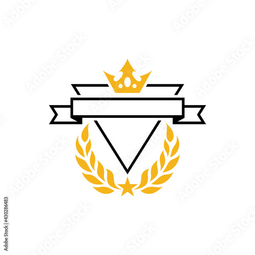 Wheat vintage emblem badge logo template suitable for food quality label, rice product icon, foodstuffs, agriculture and others