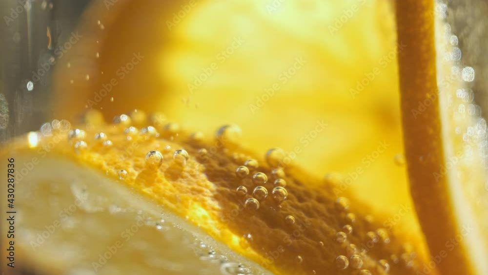 Refreshing soft drink Lemon and orange sparkling water Refreshing soft drink Lemon and orange sparkling water