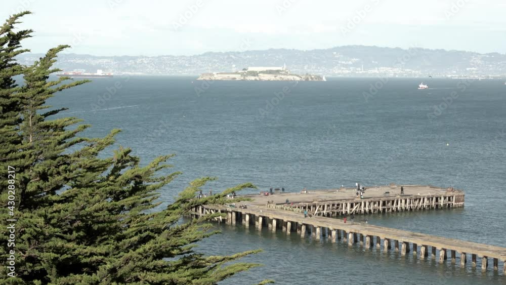 Ships passing by the Alcatraz Island in San Francisco, California Ships passing by the Alcatraz Island in San Francisco, California