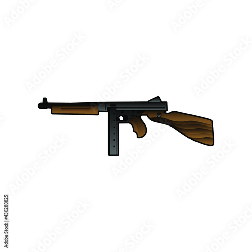 Illustration Vector graphic of submachine gun