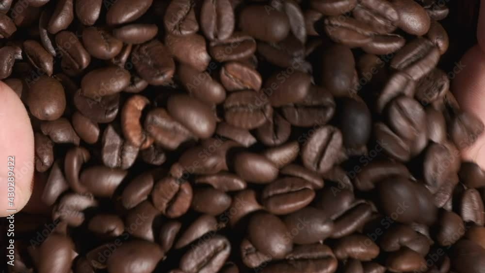 High quality video of taking coffee beans in real 1080p slow motion High quality video of taking coffee beans in real 1080p slow motion