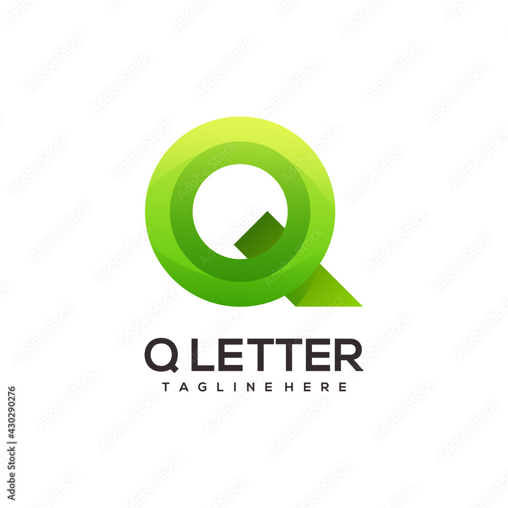 Letter q  Logo illustration gradient colorful abstract design vector