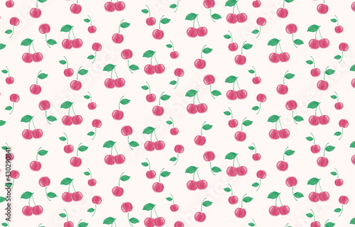 さくらんぼの背景イラスト