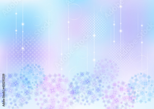 梅雨の紫陽花 背景フレーム
