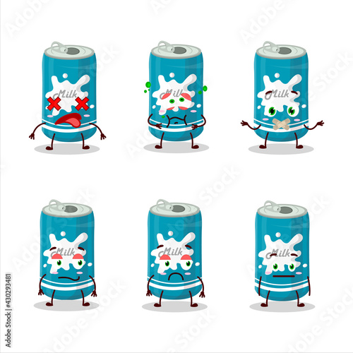 Milk can cartoon character with nope expression