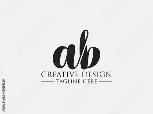 Abstract small letter ab logo. This logo icon incorporate with abstract logo in the creative way. black and white bacground logo. 