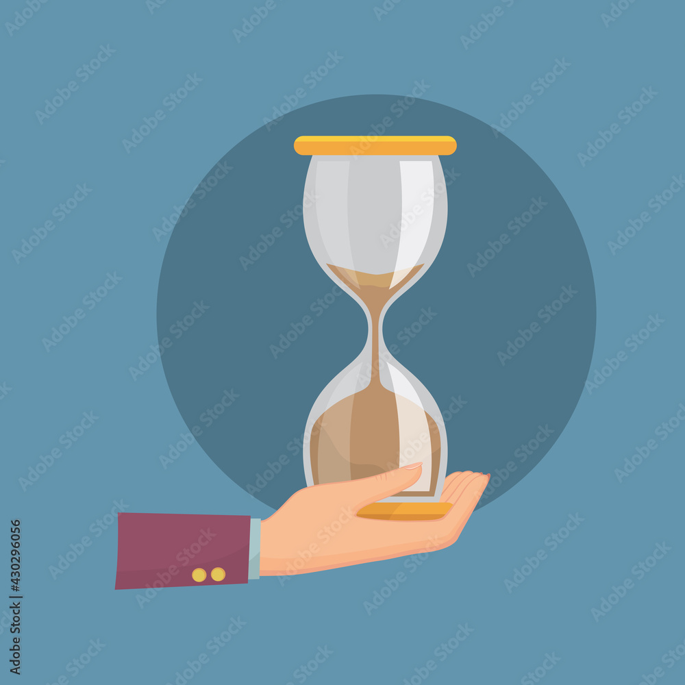 Woman Hand holding hourglass a sand timer, illustration vector cartoon Stock Vector | Adobe Stock Woman Hand holding hourglass a sand timer, illustration vector cartoon Stock Vector | Adobe Stock