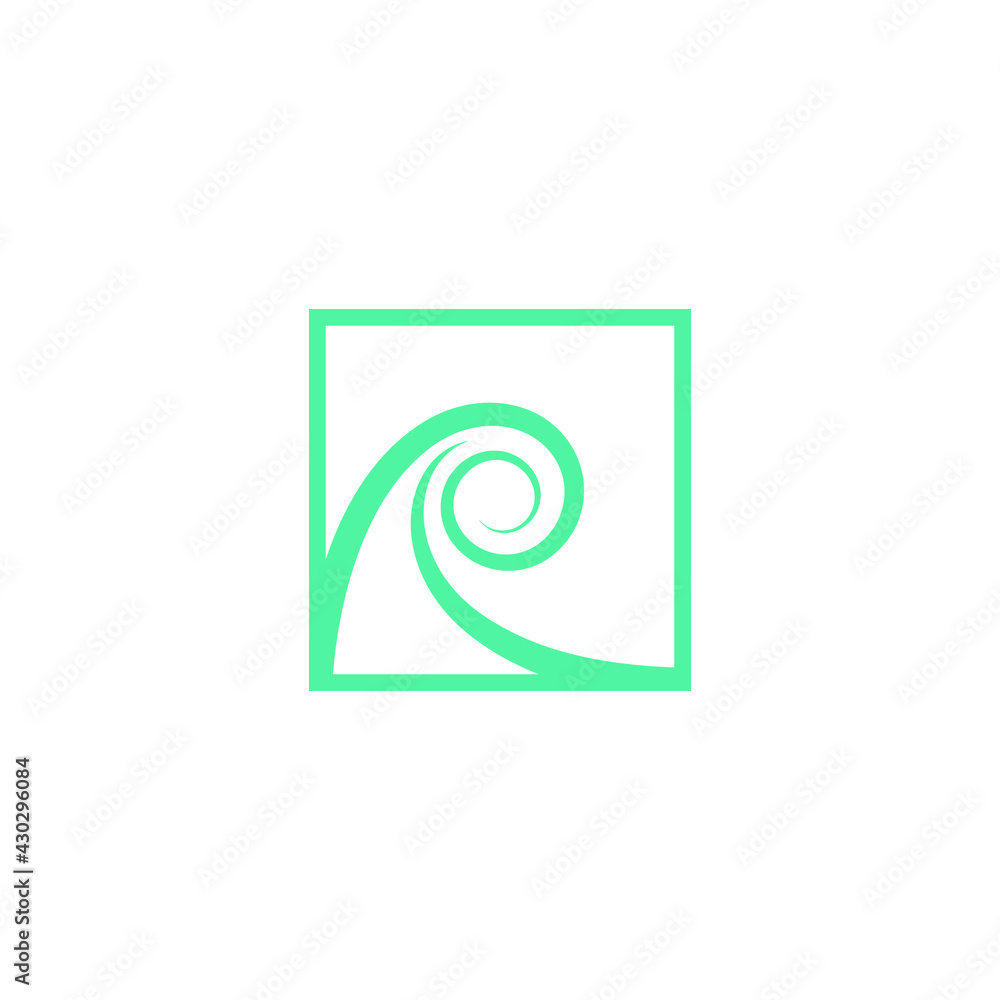 Abstract graphic illustration of a wave in a square frame Abstract graphic illustration of a wave in a square frame