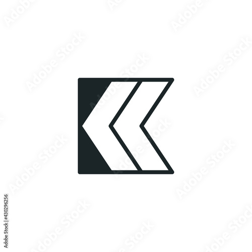 Abstract graphic illustration of two K letters in the form of a chevron