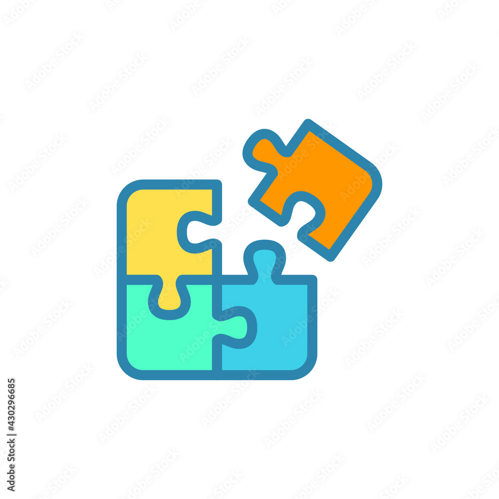 Puzzle icon. Simple filled outline style. Jigsaw symbol, pictogram, single, piece, business, teamwork logo concept design. Vector illustration isolated on white background. EPS 10. Puzzle icon. Simple filled outline style. Jigsaw symbol, pictogram, single, piece, business, teamwork logo concept design. Vector illustration isolated on white background. EPS 10.