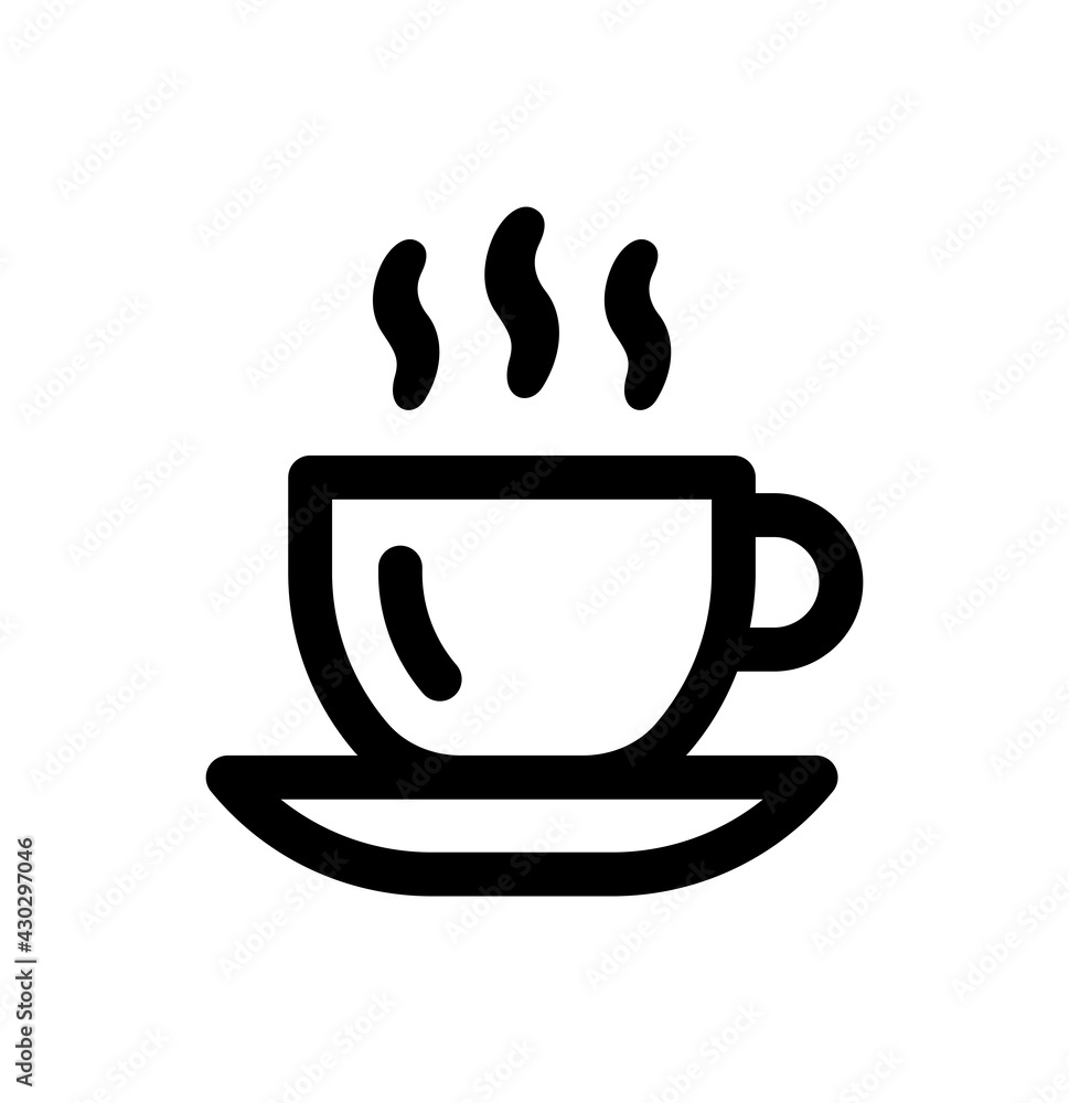 Hot coffee cup icon. Cappuccino hot drink vector. Hot coffee cup icon. Cappuccino hot drink vector.