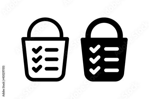 Bucket,Bucket list, pail icon vector