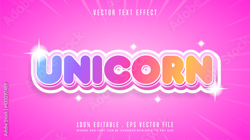 Cute candy rainbow text effect editable font style