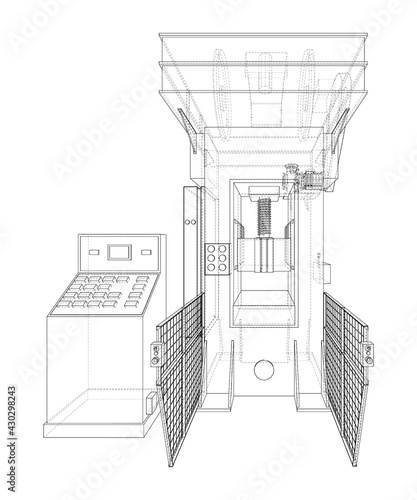 Hydraulic Press. Vector