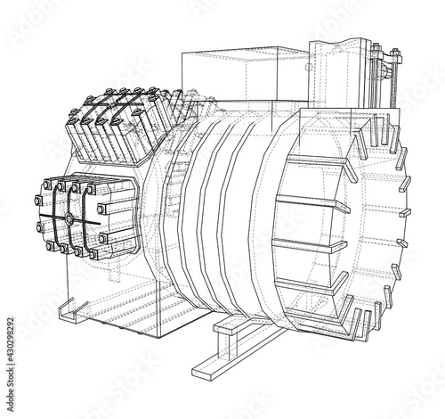 Air conditioning compressor. Vector