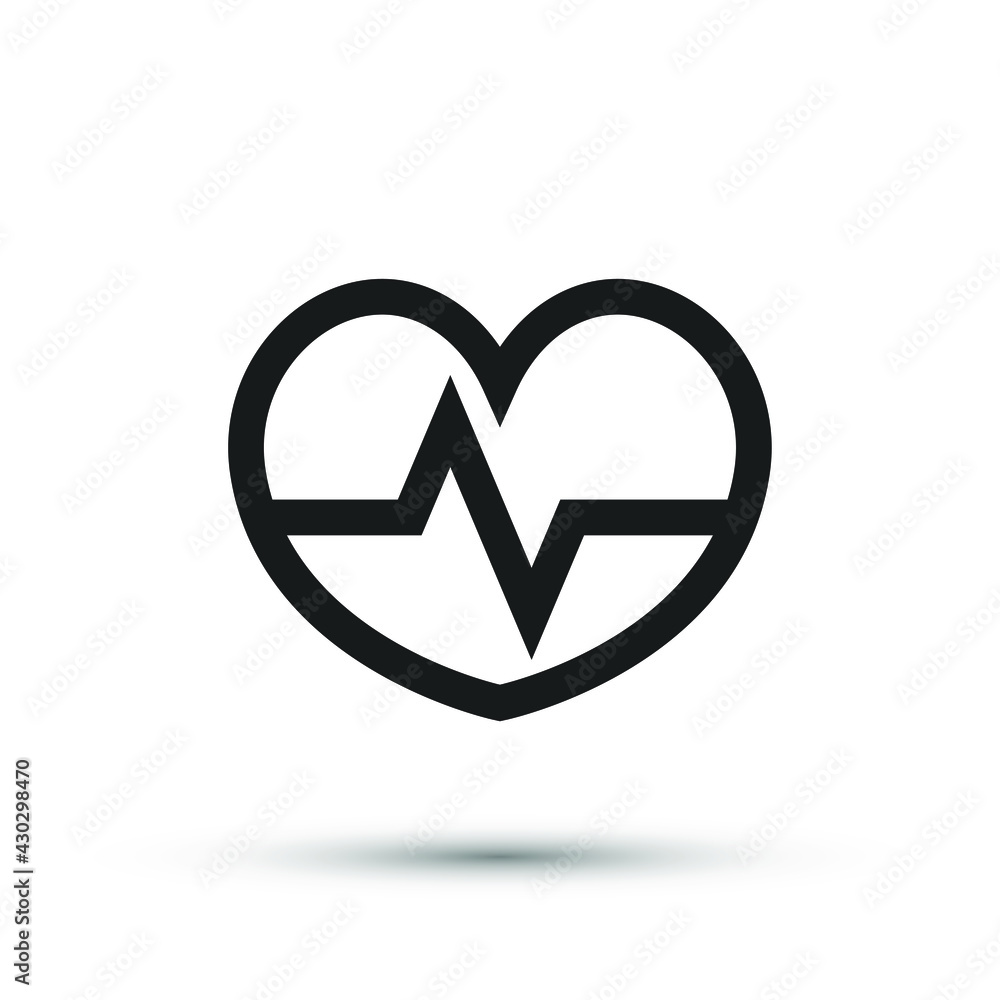 Heart beating icon vector medical element for trendy design. Simple pictogram for mobile concept and web apps. Vector line cardio icon isolated on a white background. Heart beating icon vector medical element for trendy design. Simple pictogram for mobile concept and web apps. Vector line cardio icon isolated on a white background.