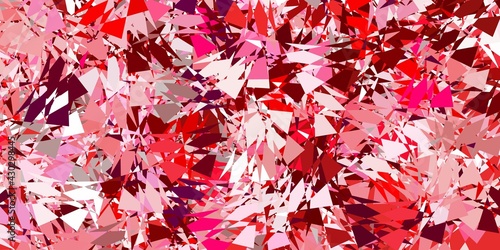 Light pink, red vector backdrop with triangles, lines.