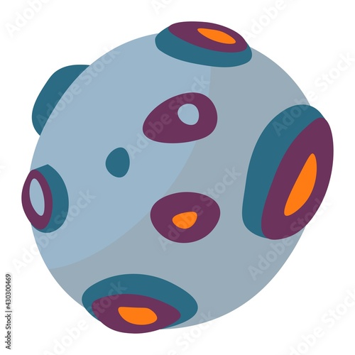 Moon surface with crates, planet celestial body