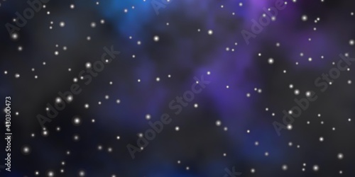 Dark Pink, Blue vector pattern with abstract stars.