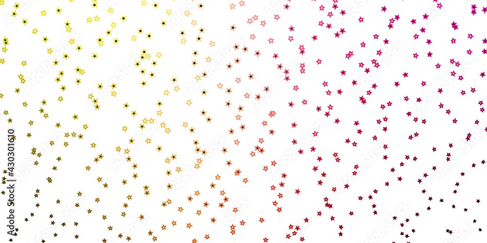 Dark Pink, Yellow vector pattern with abstract stars.