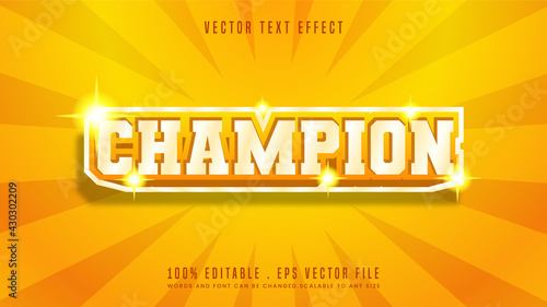 Editable text effect in varsity champion style