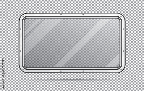 Wallpaper Mural Train Window Isolated on Checkered Background. Realistic View From Inside of Train. Torontodigital.ca