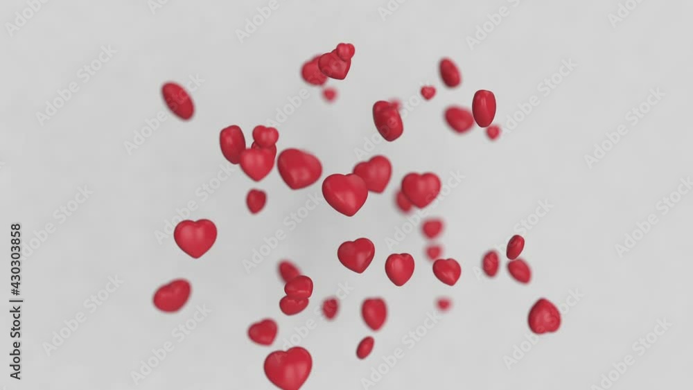 Abstract 3d Unfocused Red Hearts Scene. Celebration Greeting card banner decoration. Flying or falling. Concept of love , valentines day,romance,romantic, anniversary or wedding. White 4k Background. Abstract 3d Unfocused Red Hearts Scene. Celebration Greeting card banner decoration. Flying or falling. Concept of love , valentines day,romance,romantic, anniversary or wedding. White 4k Background.