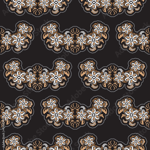 Seamless pattern with antique style ornament. Good for backgrounds, prints, apparel and textiles. Vector