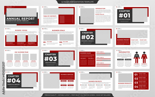 set of multipurpose business presentation template design with modern and simple style use for business profile