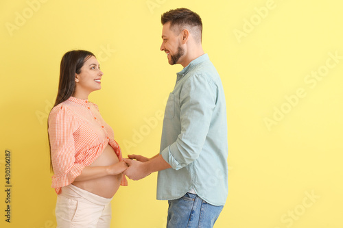 Beautiful pregnant couple o...