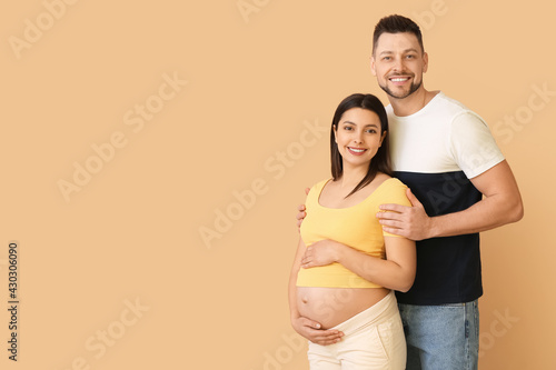 Beautiful pregnant couple o...