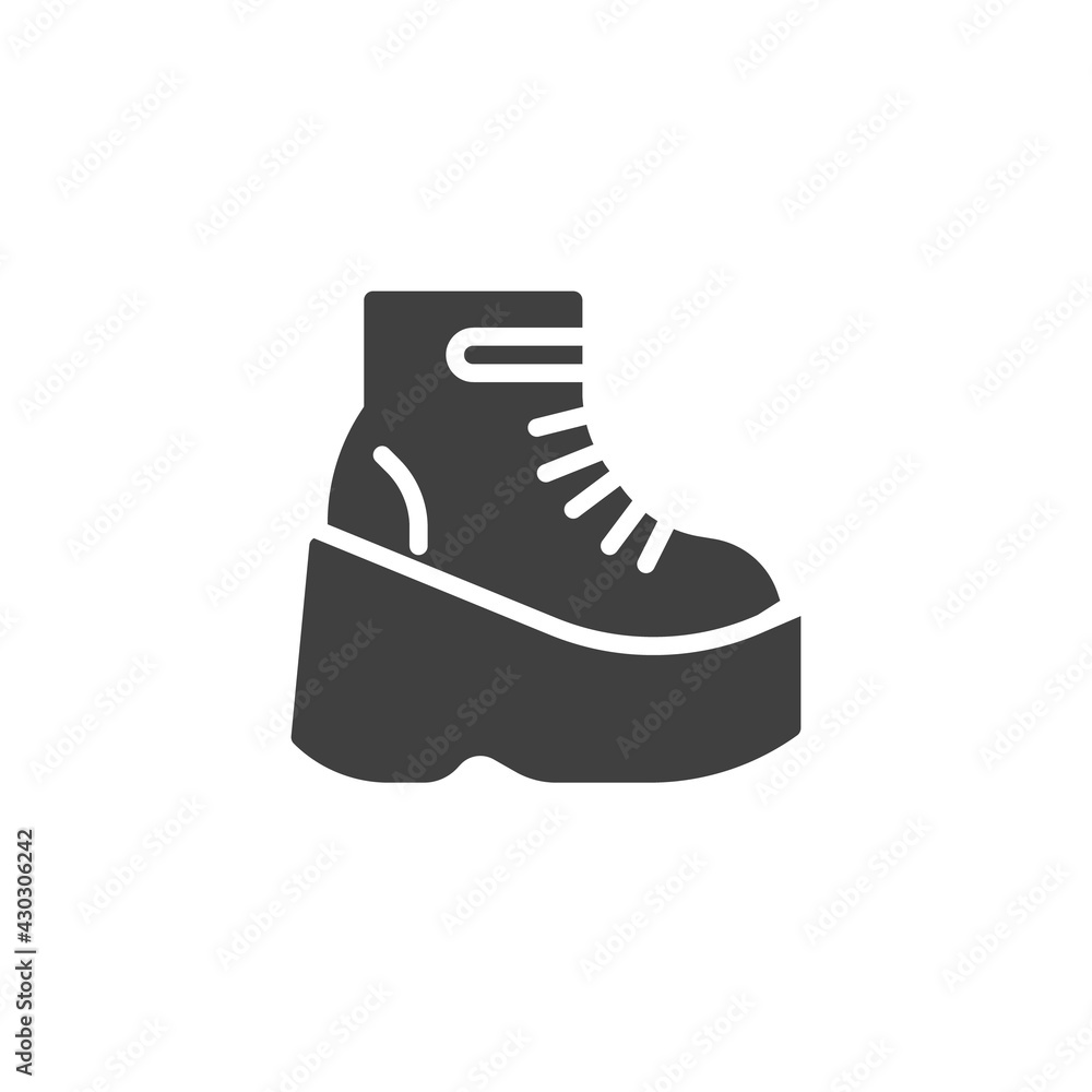 Platform boot vector icon
