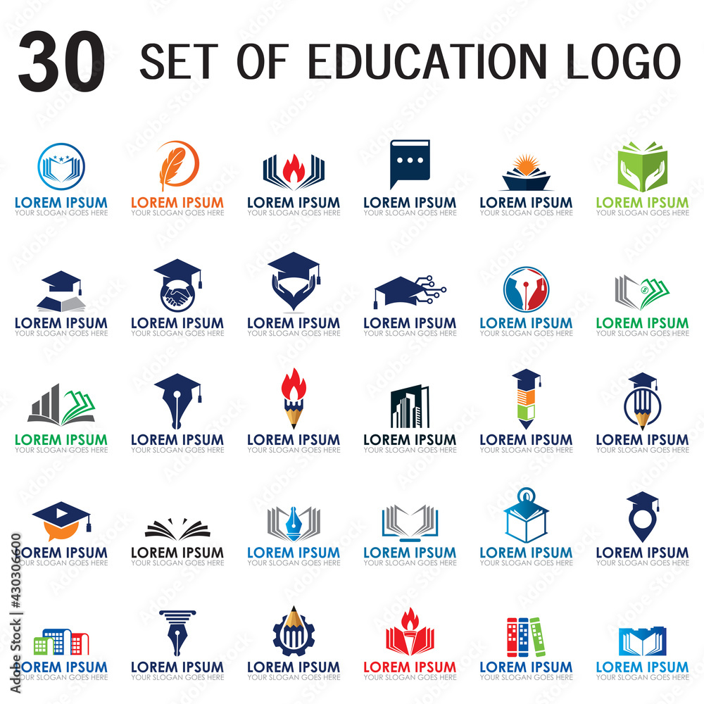set of education vector , set of university logo