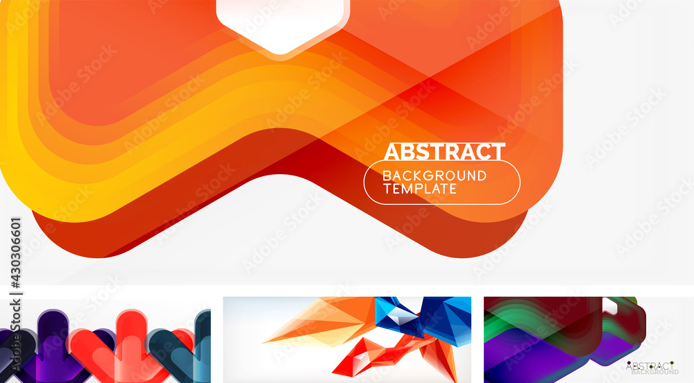 Fototapeta Vector abstract background set. Trendy modern geometric shapes