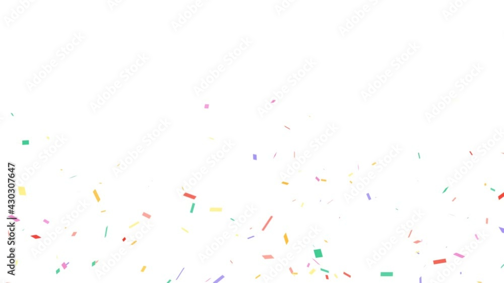 Colorful Confetti Falling Pack on a White Background with Luma Matte Channel Colorful Confetti Falling Pack on a White Background with Luma Matte Channel